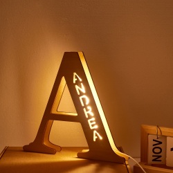 Personalized Name Wooden Letter Night Light 28CM