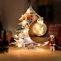 Custom Photo Night Light Personalized Christmas Tree Lamp Home Decor Gift
