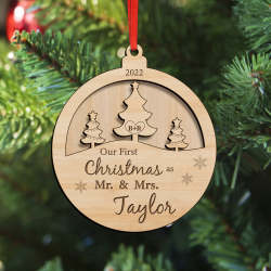 Personalized Our First Christmas Ornament Christmas Gift for Newlyweds