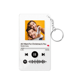 Scannable Code Music Song Plaque Keychains Custom Photo Acrylic Keychain