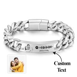 Personalized Spotify Code Bracelet with Your Photo Perfect Anniversary Gift for Him