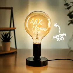 Custom Text Vintage Edison Led Filament Modeling Lamp Soft Light Bulbs Decorative Colorful Lights Led
