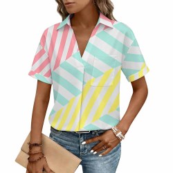 Women's Single-Pocket Lapel Shirt