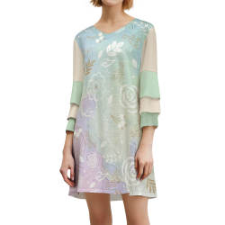 Lotus leaf sleeve dress