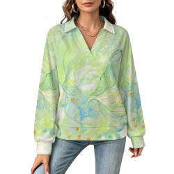 Casual Long Sleeve V-Neck Sweatshirt