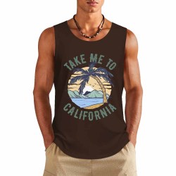 Pure cotton heat transfer printed multi-color vest double-sided printing on the front and back