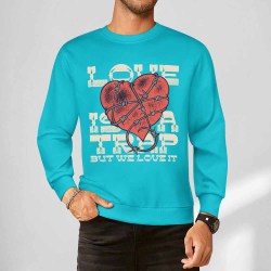 Pure cotton pullover sweater front print available in multiple colors