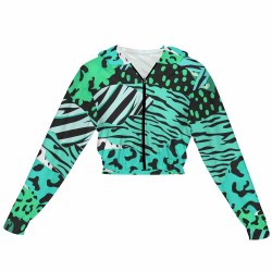 Women's Chiffon Cropped Jacket zipper coat