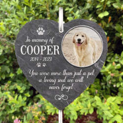 Personalized Memorial Garden Slate & Hook - Cemetery Decorations For Grave, Dog Memorial Gifts, Pet Memorial Stones, Loss Of Dog Sympathy Gift, Dog Memorial Stone