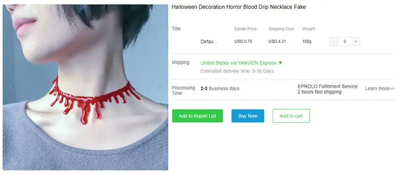 halloween blood necklace