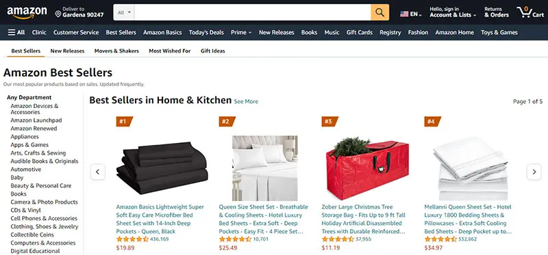 Productos de tendencia en Amazon