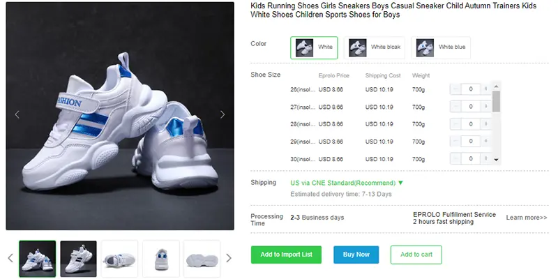dropshipping sneakers