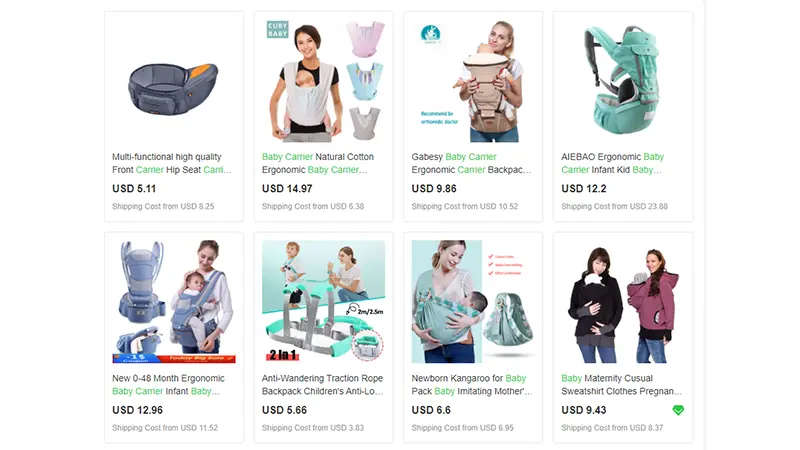 Infant products to dropship
