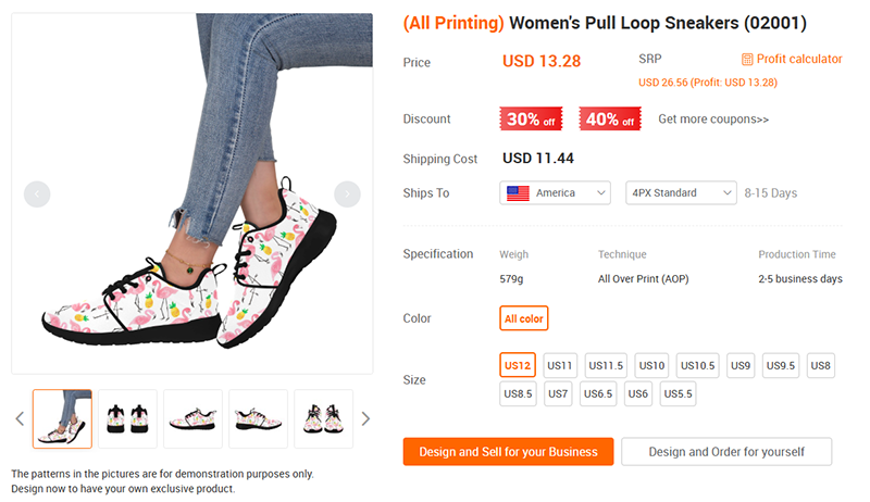 print on demand shoes shopify