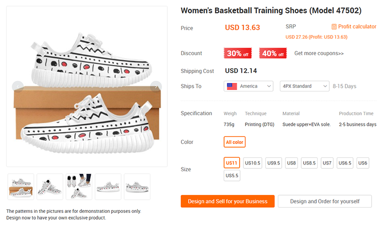 custom print on demand shoes