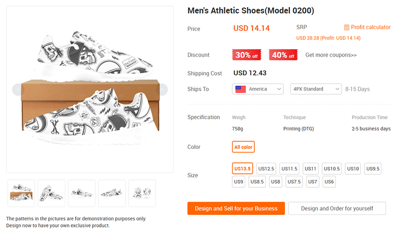 custom shoes print on demand