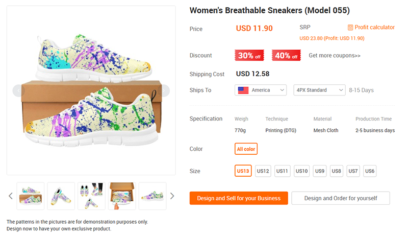 print on demand shoes usa