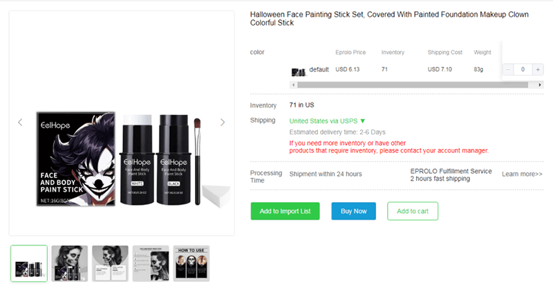 Halloween Face Paint Stick Set