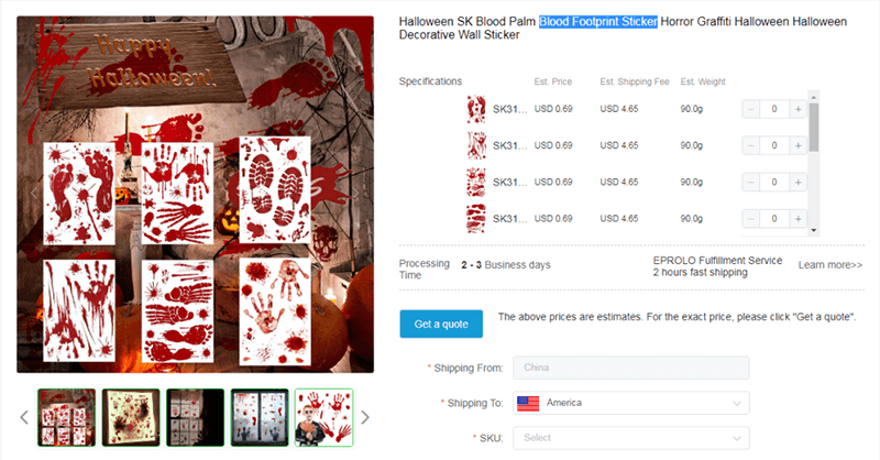 Bloody Handprint & Footprint Stickers