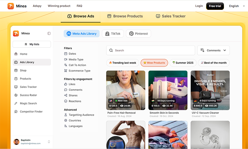 Minea Minea interface