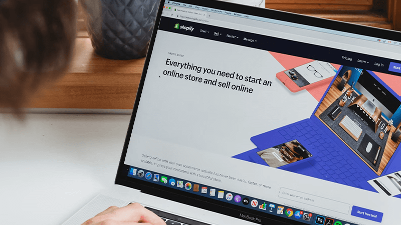 Selling online Shopify interface