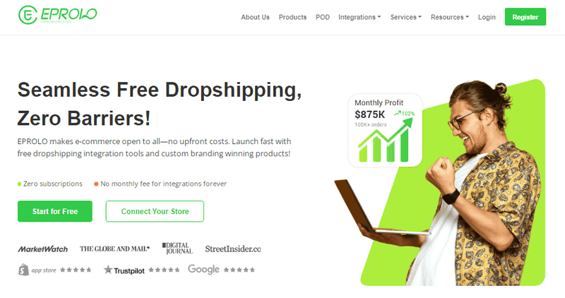 Best dropshipping suppliers in France - EPROLO App