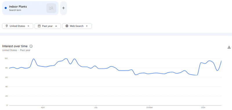 Google Trends result - Indoor Plants google trends products
