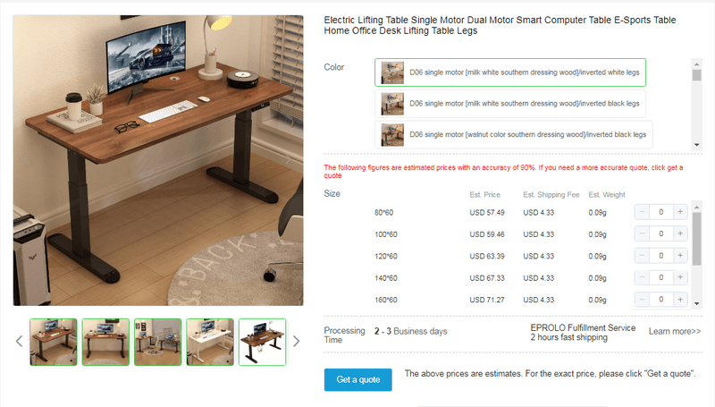 Electric standing desks