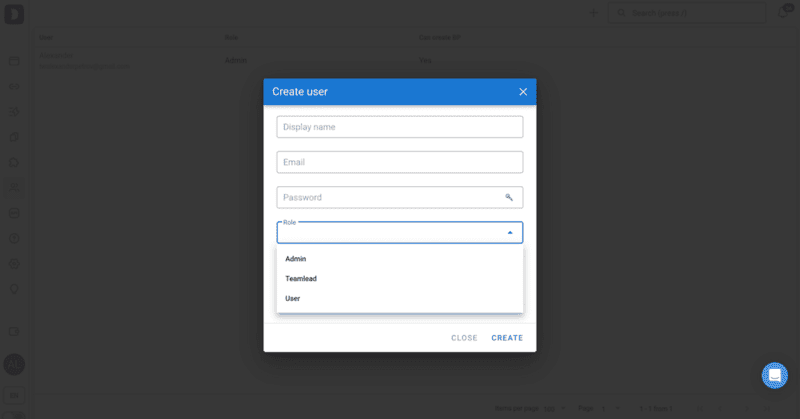 Dolphin anty system to setup a new user
