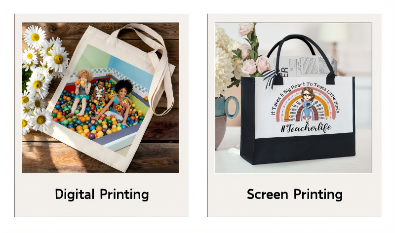 Digital printing on cotton canvas vs screen printing