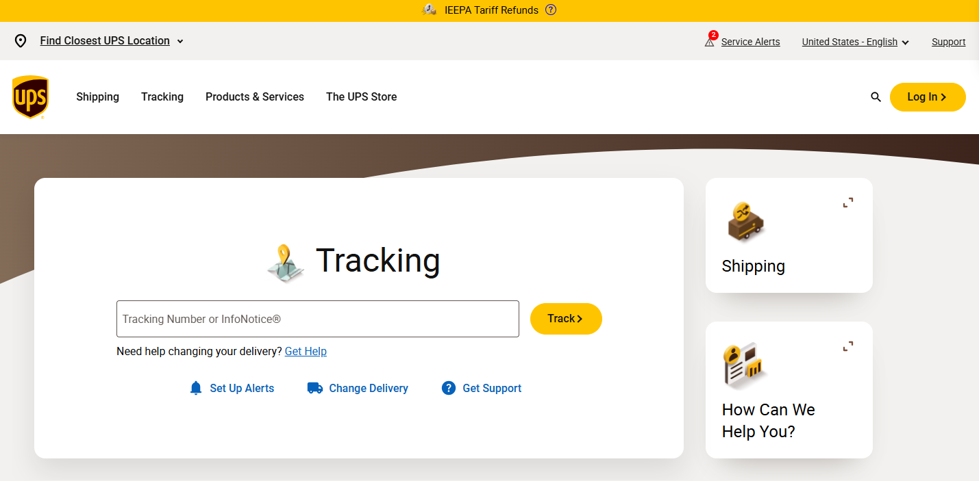 Entering a tracking number to compare top 3pl logistics companies like UPS on the EPROLO blog.