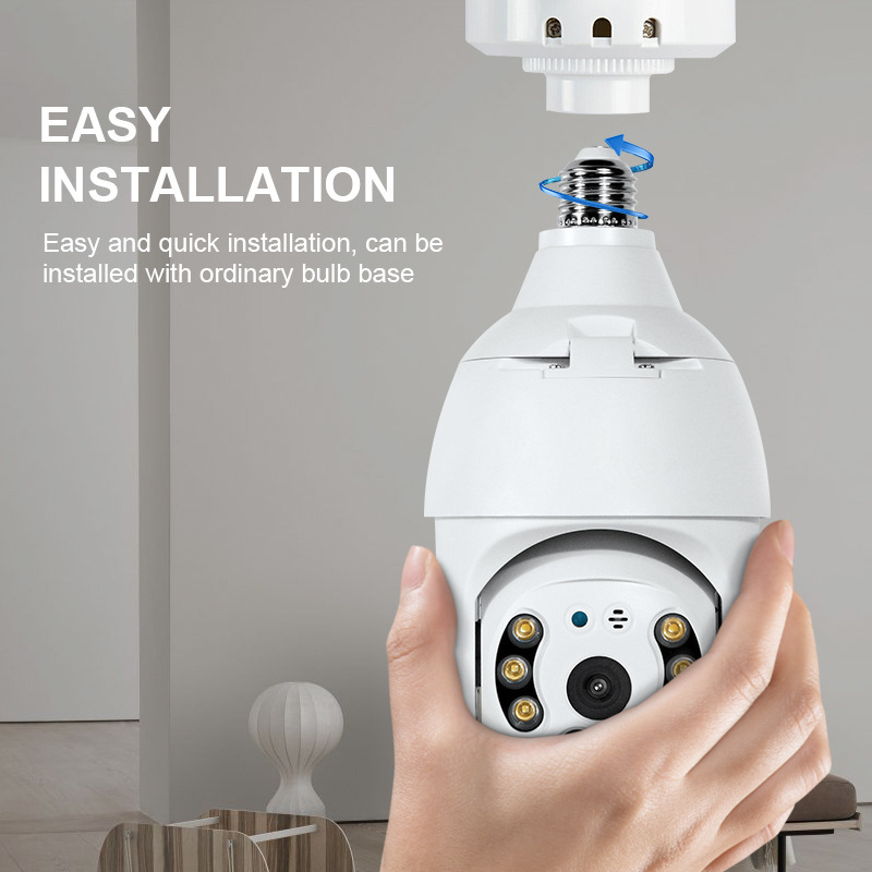 Installing a light bulb security camera as the best pet products to sell online sourced from EPROLO.