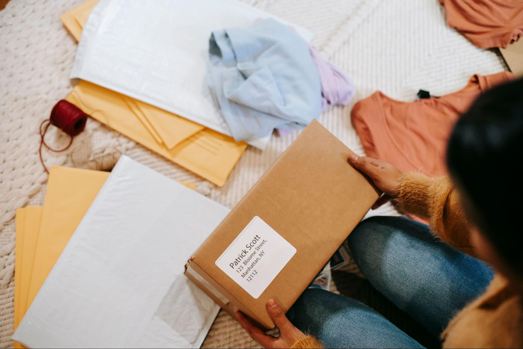 Packing e-commerce shipping boxes to replace Chinabrands dropshipping services via the EPROLO platform.