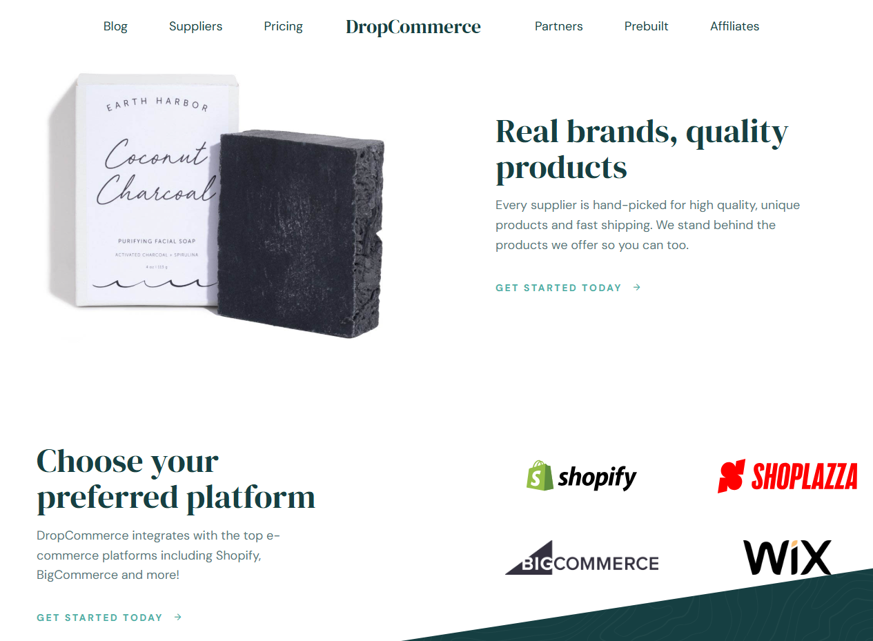 A webpage highlighting DropCommerce supplier options for automated dropshipping amazon on the EPROLO blog.