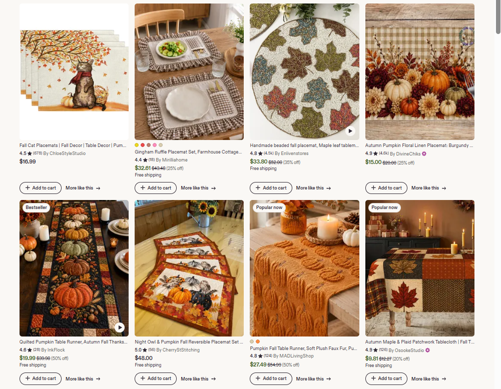 etsy shop ideas: fall decor