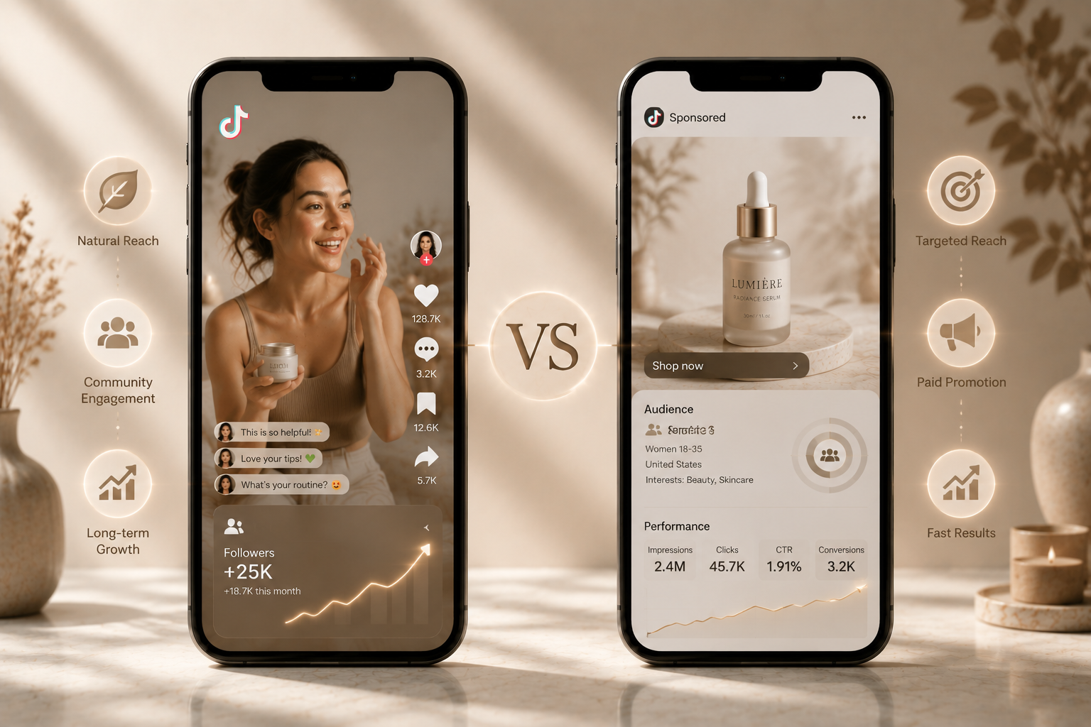 Comparing a TikTok organic dropshipping strategy against paid ads on smartphones with EPROLO.