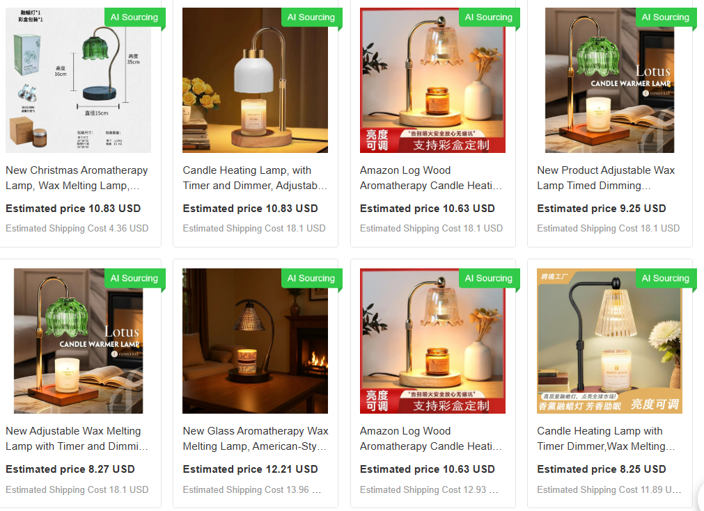 Displaying candle warmer lamps as autumn dropshipping products on EPROLO.