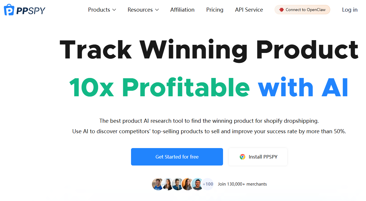 Displaying AI product research tools for dropship.io alternatives on PPSPY.