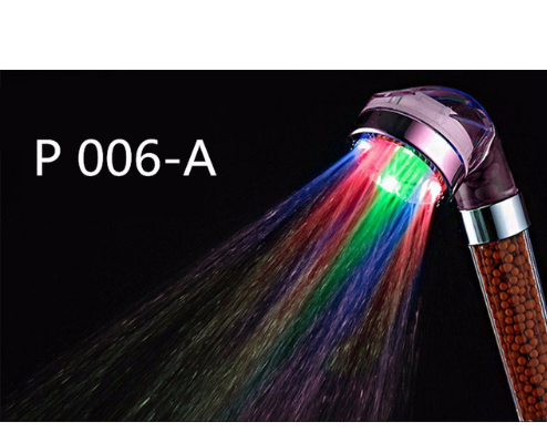 LED Shower Head Temperature Sensor Color Changing High Pressure No Battery