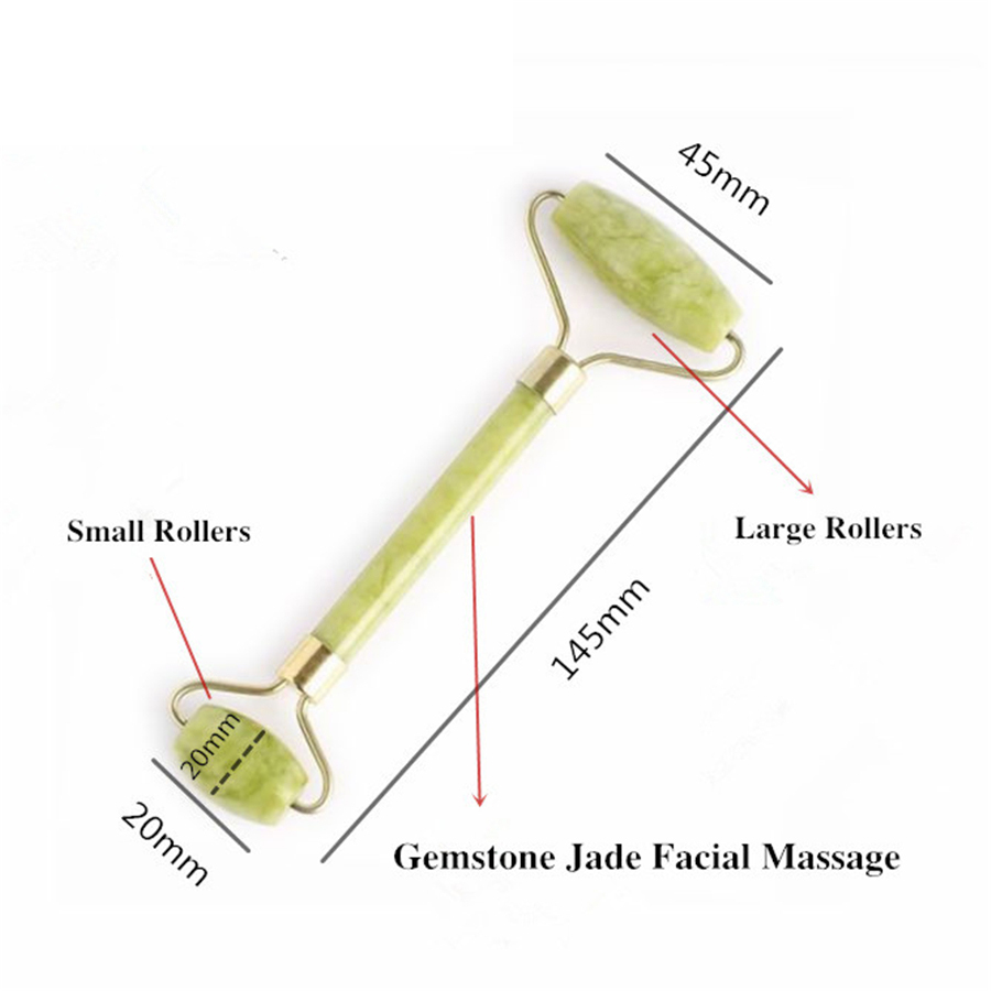 Technical diagram showing roller measurements and dual-headed design
