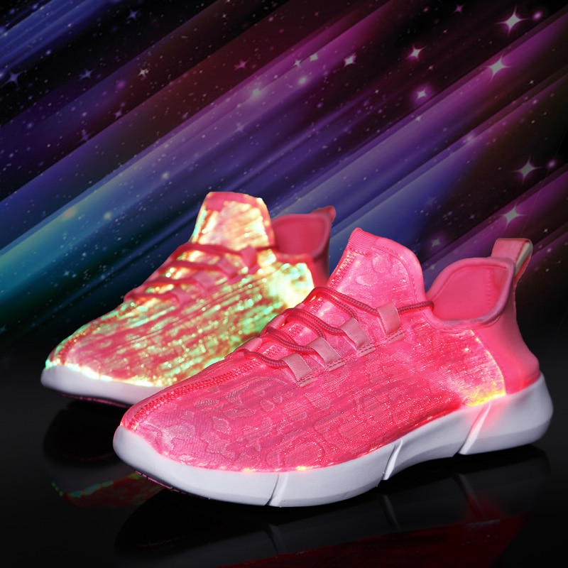 Summer Led Fiber Optic Shoes for Girls Boys Men Women USB Recharge Glowing Sneakers Man Light Up Shoes Sports Shoes image 3