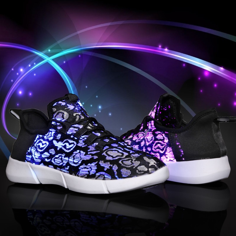 Summer Led Fiber Optic Shoes for Girls Boys Men Women USB Recharge Glowing Sneakers Man Light Up Shoes Sports Shoes image 4
