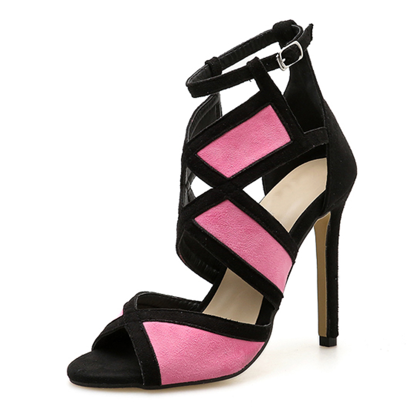 Eilyken Desiger Sexy Women Sandals Hollow out Buckle Strap High Heels Bridesmaid Bridal Wedding Pumps Sandals size 35-40 image 8