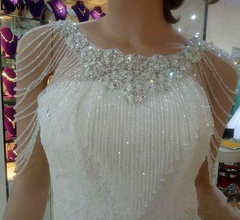 White Bolero Appliques Crystals Wedding Wrap Wedding Bolero Made in China Accessories Evening Dress