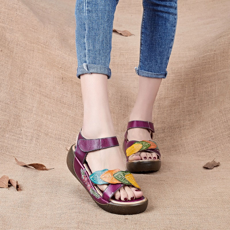 Women Sandals Genuine Leather Gladiator Sandals Women Shoe Flat Casual Shoe Handmade Sandals Female