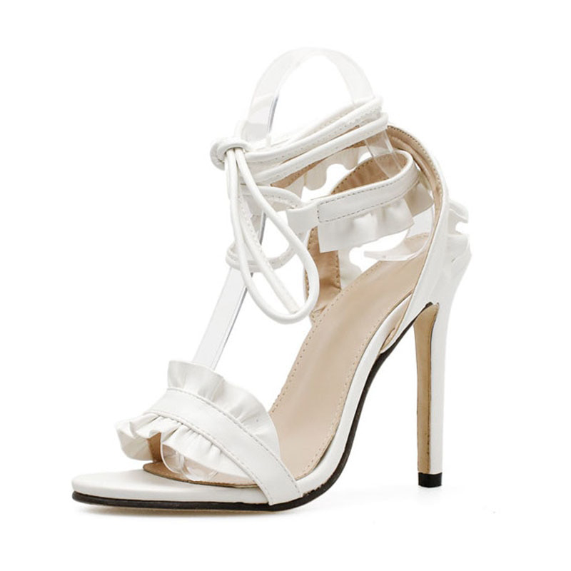 Top Sale Sandals Women's sandals Fish-mouth Lace-crossed High-heeled Shoes 40 11.5cm heels