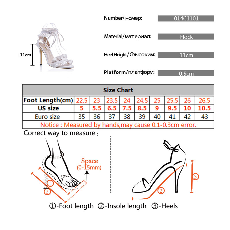 Cross Bandage High Heels Sandals Women Pumps Thin Heel Ruffle Lace Up Summer Shoes image 4