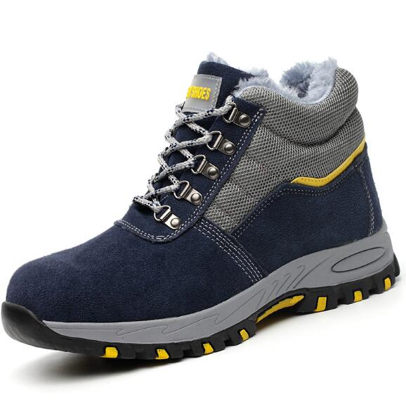 Winter Men Safety Work Boots Warm Plush Fur Mens Labor Insurance Puncture Proof Snow Boot Man Steel Toe Cap Shoes Male image 3