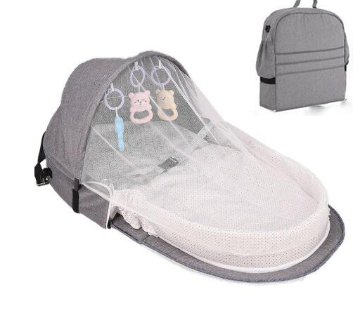 Portable Bed Foldable Baby Bed Travel Sun Protection Mosquito Net Breathable Soft Infant Folding