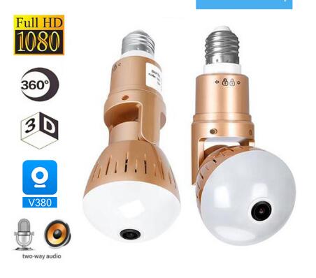 200W Camera Bulb Lamp light Wireless 2MP HD 360 Degrees Panoramic Light Home Cctv Security Video